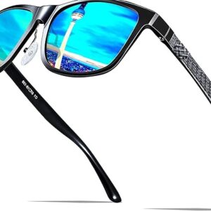Occhiali da Sole Polarizzati da Uomo UV400 – Montatura in Metallo Alluminio e Magnesio, Lenti TAC Antiriflesso, Stile Premium per Sport e Guida
