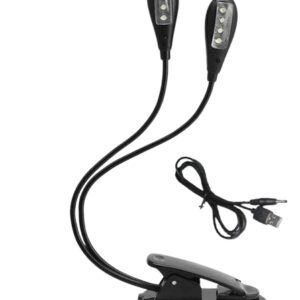 Lampada LED con Clip per Leggio – 8 LED Luce da Lettura USB o Batterie AAA, Collo d’Oca Flessibile 360°, Dimmerabile 3 Modalità, Protezione Occhi – Per Musica, Libri, Tablet [Classe di efficienza energetica A]