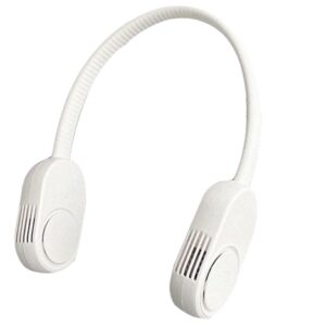 Ventilatore Portatile da Collo Senza Lama, Mini Ventola Ricaricabile USB Type-C a 3 Velocità, Ventilatore Vivavoce Regolabile a 360°, Silenzioso, 1400 mAh, per Interni ed Esterni – Bianco