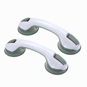 Maniglione di Sicurezza con Ventose per Bagno e Doccia – Set da 2 Pezzi – Barra di Presa Antiscivolo Portatile – Senza Fori – Supporto per Anziani, Disabili e Bambini – ABS