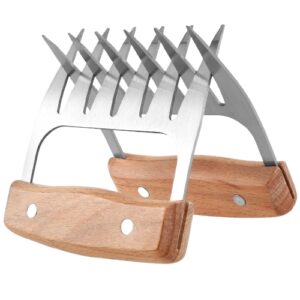 Artigli per Carne in Acciaio Inox, Set 2 Pezzi – 6 Denti Resistenti – Ideali per Pulled Pork, Barbecue e Girarrosto – Accessorio BBQ Robusto e Facile da Usare