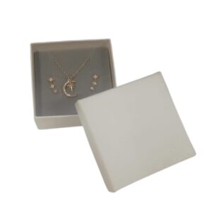Set Gioielli Luna e Stelle Donna Color Oro con Zirconi – Collana con Ciondolo Luna e Stella + Orecchini Pendenti a Monachella – Idea Regalo Elegante con Scatolina