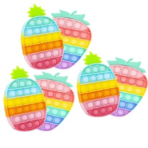 Set 3 Pezzi Pop It Fragola e Ananas Super Colorati – Fidget Toys Antistress in Silicone – Gioco Sensoriale Riutilizzabile per Bambini e Adulti – Lavabile e Resistente