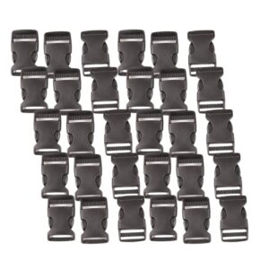 30 Fibbie a Sgancio Rapido 25 mm in Plastica POM Nera – Fibbie Laterali Regolabili per Zaini, Collari Cani, Cinture, Imbracature e Campeggio