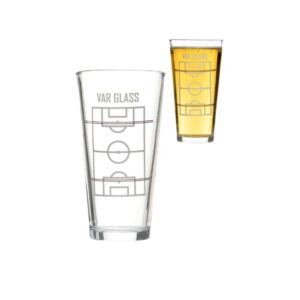 Bicchiere da Birra VAR 570 ml – Bicchiere da Pinta con Gioco da Bere a Tema Calcio – Idea Regalo Divertente per Tifosi e Serate con Amici