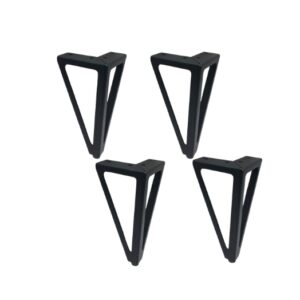 Gambe per Mobili in Metallo Nere 15,5 cm – Set da 4 Piedini Triangolari con Viti Incluse – Gambe Resistenti per Divano, Tavolo, Letto, Mobile TV e Mobili Fai-da-Te