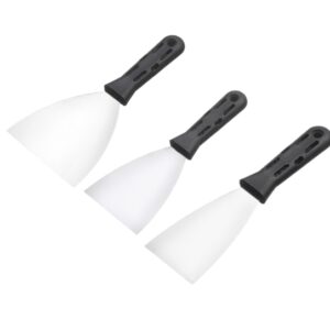 Set 8 Spatole in Acciaio Inox – 3 Misure (4, 6, 10 cm) – Manico Ergonomico in Plastica con Foro – Ideali per Stucco, Rasatura e Fai da Te