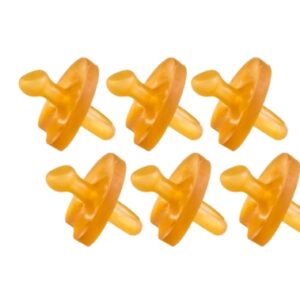 Set 6 Ciucci 6-18 Mesi in Caucciù Naturale – 6 ciucci Ecologici e Biologici, Senza BPA, Forma Ergonomica a Farfalla, Morbidi ed Elastici, Confezionati Singolarmente