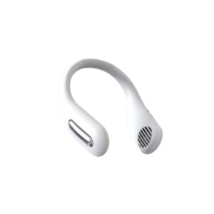 Ventilatore da Collo Senza Pale USB Ricaricabile – 3 Velocità, Flusso d’Aria a 360°, Silenzioso, Display LED – Mini Ventilatore Portatile per Interni ed Esterni (Bianco)