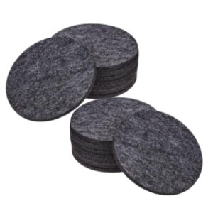 Set 20 Sottobicchieri in Feltro con Supporto in Legno – Antiscivolo, Impermeabili, Protezione Tavolo, Colore Grigio