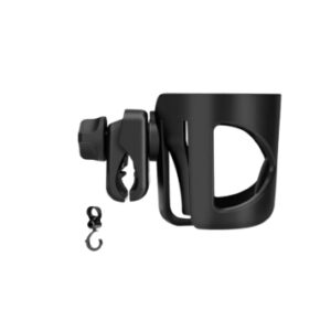 Portabicchieri Universale per Passeggino con Gancio – Supporto Porta Bevande Antiscivolo in ABS, Facile Installazione, per Bottiglie, Biberon e Caffè – Compatibile con Passeggini e Biciclette