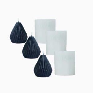 Set 3 Stampi in Silicone per Candele a Forma di Pera Geometrica – Stampo Riutilizzabile per Candele Fai da Te, per Cera, Paraffina e Cera d’Api – Facile da Pulire
