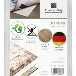 Tappetino antiscivolo per tappeto (60 x 100 cm, in tessuto non tessuto bianco), per zerbino e tappeto, antiscivolo, antiscivolo
