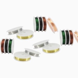 Set 18 Rotoli Filo di Rame per Gioielli 0,5 mm (24 Gauge), 6 Colori (3 per Colore), per Bracciali, Collane, Orecchini e DIY