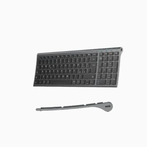 Tastiera Bluetooth 5.1 Multi-Dispositivo Ricaricabile USB-C con Tastierino Numerico – Design Ultrasottile Ergonomico – Compatibile Windows, Mac, iOS, Android – Grigio Space