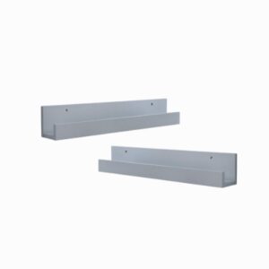 Set 2 Mensole Galleggianti Effetto Legno Grigio – Scaffali da Parete Moderni, Salvaspazio per Libri e Decorazioni, Ideali per Cameretta, Soggiorno, Bagno e Ufficio