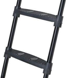 SONGMICS Scaletta per Trampolino Antiscivolo, Altezza di 90 cm, Scala con Gradini Ampi e Telaio Metallico, Nero SLD90BK