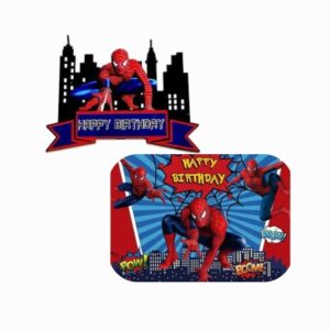 Set 7 Topper Torta Compleanno Compatibile Spiderman – Decorazioni Cake Topper in Acrilico, Riutilizzabili, 2 Varianti per Feste Bambini