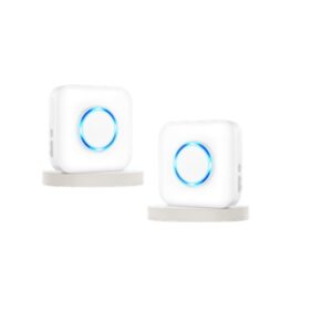 Kit 2 Sensori Porta Wireless 433MHz con Contatto Magnetico – Allarme Apertura Porte e Finestre, Campanello Senza Fili, Installazione con Adesivo, Portata fino a 80m, Batterie Incluse
