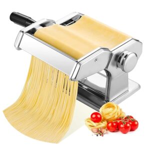 Macchina per la pasta Tooluck con 150 rulli, tagliapasta 2 in 1, 7 impostazioni di spessore regolabili per spaghetti, fettuccine, lasagne o sfoglie per ravioli fatti in casa - Il miglior set regalo per la cucina