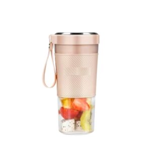 Frullatore Portatile USB Ricaricabile 67W – Mini Smoothie Maker con 4 Lame in Acciaio Inox – Bicchiere in Tritan – Batteria 1400 mAh – Facile da Pulire – Colore Rosa