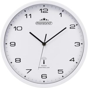 Monzana Orologio parete muro orologi quarzo automatico 31cm radiocontrollato Analogico cifre grandi