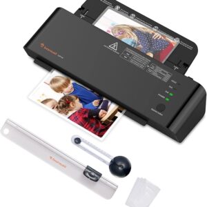 Bonsaii A4 Laminatore per Casa e Ufficio Scolastico, Laminatore da 9 pollici per A4 / A5 / A6, Set di laminazione a caldo e a freddo con fogli laminati, Macchina per laminazione veloce, L411-A