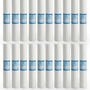 Filtro Sedimenti 20 Pollici 10 Micron. Elimina Sabbia, Fango, Particelle di ruggine e impurità sospese fino a 10 Micron in Polipropilene 20 pezzi