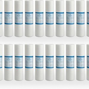 Filtro Sedimenti 10 Pollici 10 Micron. Elimina Sabbia, Fango, Particelle di ruggine e impurità sospese fino a 10 Micron in Polipropilene 20 pezzi