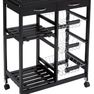 5five - Carrello Gustaf su rotelle, 5 Livelli, Nero