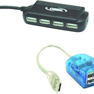 GBL Mini hub USB 2.0 compatto a 4 vie con adattatore CA