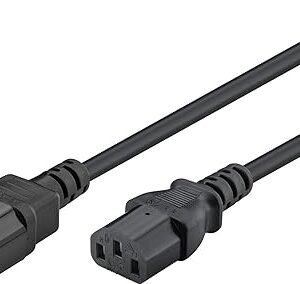 Goobay 50081 Cavo Prolunga Alimentazione VDE PC UPS, Nero, 2m Lunghezza del Cavo