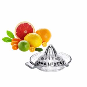 Spremiagrumi Manuale in Vetro con Manico e Beccuccio – Estrattore per Limone, Lime e Arancia – Spremitore Agrumi Trasparente Lavabile in Lavastoviglie – 13,5 cm