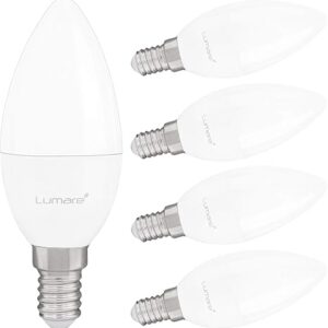 Lumare E14 LED Lampadina 5W | Confezione da 5 | Sostituisce 35W | 2700K Bianco Caldo | C35 410 Lumen | Risparmio Energetico [Classe di efficienza energetica F]