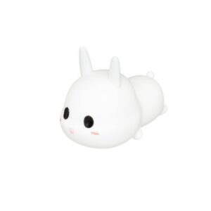 Luce Notturna Bambini Coniglio in Silicone Morbido – Lampada LED Ricaricabile USB con 3 Intensità – Luce Calda per Cameretta Neonati e Bambini – Bianca e Beige