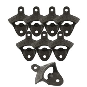 Apribottiglie da Parete in Ghisa Vintage – Set 8 Pezzi con Viti Incluse – Apribottiglie Rustico Retrò per Bar, Cucina e Garage – Accessorio Decorativo per Creazioni Handmade e Fai da Te