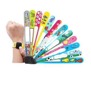 12 Pezzi Braccialetti Identificativi per Bambini Antismarrimento – Impermeabili e Riutilizzabili con Pennarello Incluso – Bracciale Sicurezza Regolabile per Scuola, Viaggi, Gite e Attività Outdoor