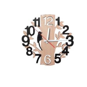 Orologio da Parete Silenzioso 3D Design Albero – Orologio Analogico al Quarzo con Numeri Grandi, Stile Moderno Rustico Shabby Chic per Soggiorno, Cucina, Camera e Ufficio