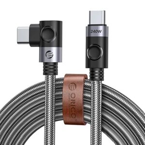 ORICO 240W Cavo USB C a USB C Angelo destro, cavo USB C 40 Gbps di trasferimento dati, cavo di tipo C compatibile con Dell, iPad Air, iPad Pro, Hub, Docking