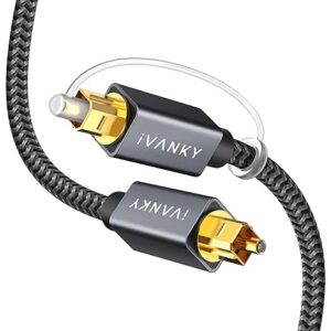 3 Cavo Ottico Audio Digitale iVanky 1 Metro Per TV impianto Dolby (pack da 2 confezioni di 3 prodotti ciascuno)