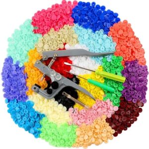 ilauke - 400 Bottoni Automatici a Pressione in Plastica, Con Pinze T5, 12 mm, 20 Colori Bottoni a Pressione Perfetti per Vestiti, Pannolini di Stoffa