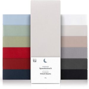 Set di 1 lenzuolo con angoli Blumtal Basics (140 x 200 cm, angolo 30 cm) – Lenzuolo con angoli 140 x 200 cm in microfibra di alta qualità – Morbido, resistente, antipiega – Certificato Oeko-Tex – Grigio chiaro di luna – Grigio