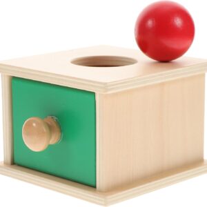 Scatola Montessori in Legno con Pallina e Cassetto – Gioco Educativo per Bambini 1 Anno – Box Imbucare per Permanenza dell’Oggetto – Giocattolo Sensoriale Montessori in Legno Naturale