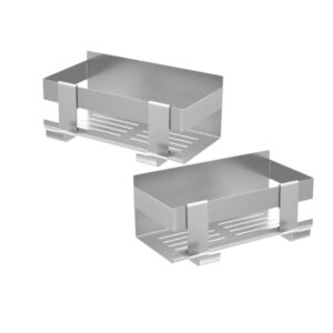 Set 2 Mensole Doccia Senza Foratura in Acciaio Inox SUS304 – Portaoggetti Bagno Adesivo Anti-Ruggine con Ganci – Scaffale Doccia da Parete per Shampoo e Accessori