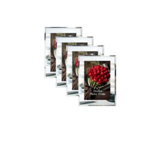 Set 4 Cornici Portafoto 13x18 cm in Vetro – Da Tavolo e Parete, Orientamento Verticale e Orizzontale