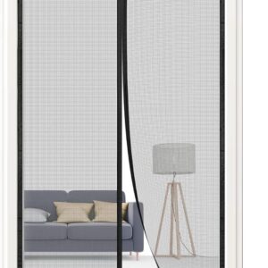 Zanzariera magnetica per porta, 120x240 cm, zanzariera per porta del balcone, non è necessario praticare fori, adatta per porte del balcone, delle finestre, delle terrazze, nero