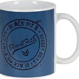 Tazza Mug BlackFit8 Stamp Ceramica Azzurro (350 ml)