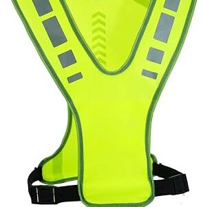 Gilet Riflettente Alta visibilità, Giubbotto Fluorescente Sicurezza Catarifrangente Uomo e Donna, Bretelle Catarifrangenti Running Regolabile Giallo per Corsa, Ciclismo, Camminata, Jogging