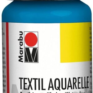 Marabu - Acquerello in tessuto, 15 ml, colore ad acquerello pigmentato a base d'acqua, per tessuti chiari, inodore, resistente alla luce, resistente alla saliva, impugnatura morbida(SET DA 5 PEZZI)