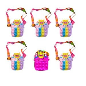 Set 5 Borsettine Pop It con Tracolla Regolabile – Multicolor + 1 Fucsia in Omaggio